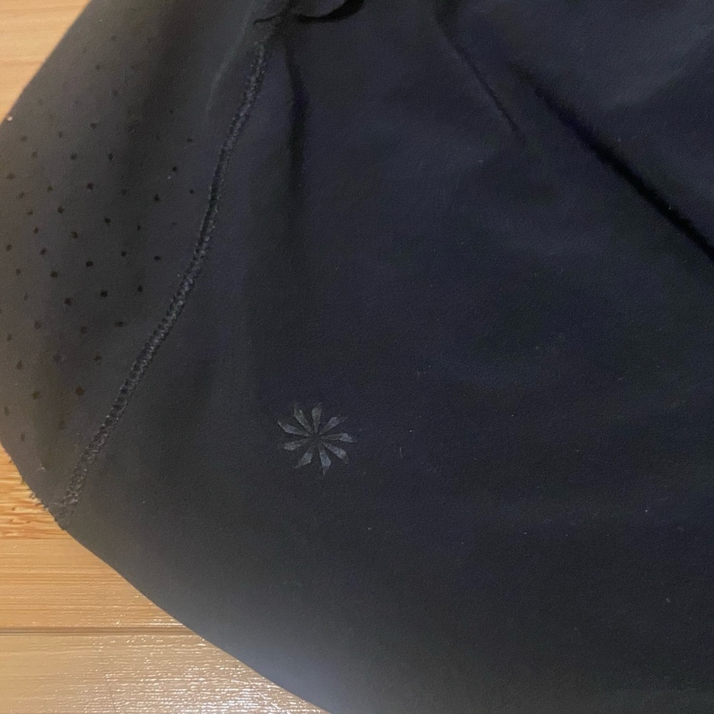 Athleta Hustle 3” Running Shorts Black Size Small Lightweight Zip Pocket - Picture 7 of 8